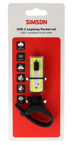 Simson koplamp pocket usb-c wit