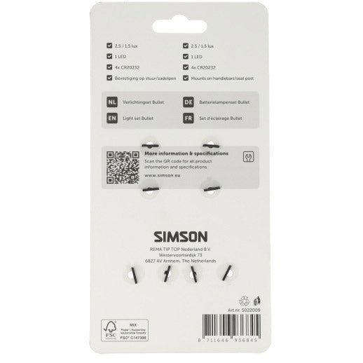 Load image into Gallery viewer, Simson verlichtingsset bullet batterij - zwart
