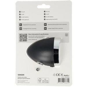 Simson koplamp classic luxurious batterij