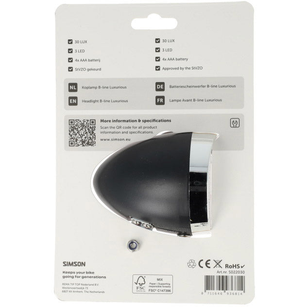 Load image into Gallery viewer, Simson koplamp classic luxurious batterij
