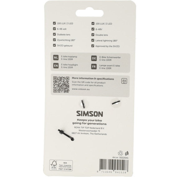 Load image into Gallery viewer, Simson koplamp aurora e-line 100r
