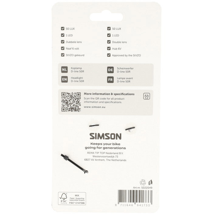 Load image into Gallery viewer, Simson koplamp aurora d-line 50r
