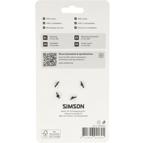Load image into Gallery viewer, Simson koplamp aurora x-line 400 - usb-c oplaadbaar

