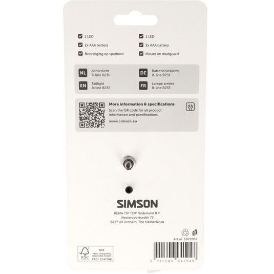 Simson aurora achterlicht b-line b23f