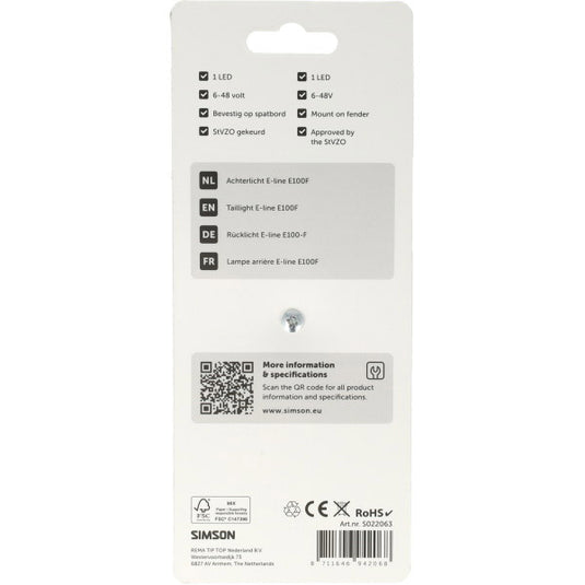 Simson aurora achterlicht e-line e100f