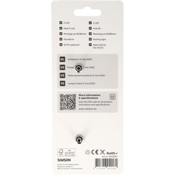 Load image into Gallery viewer, Simson aurora achterlicht d-line d50c
