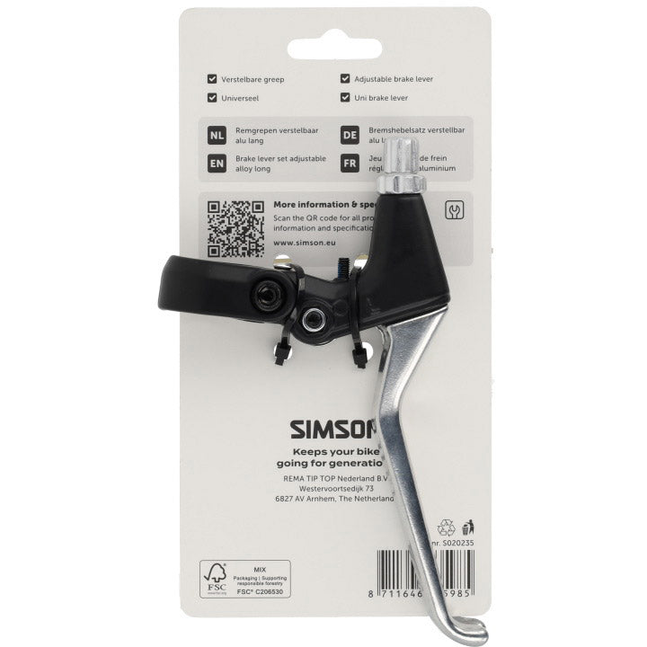 Load image into Gallery viewer, Simson remhendelset verstelbaar lange greep alu zwart
