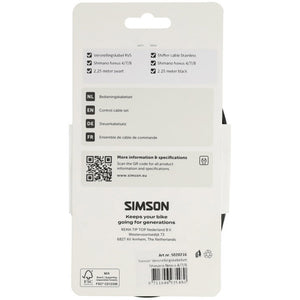 Simson versnellingskabelset nexus 4 7 8 rvs - zwart
