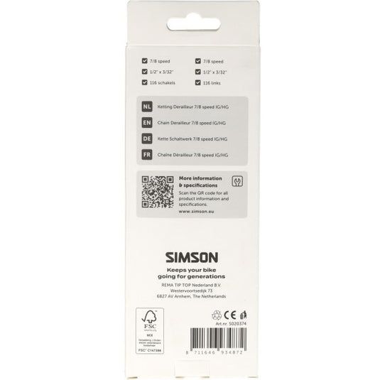 Simson ketting derailleur 7 8v hg
