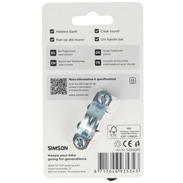 Simson bel traditioneel chroom staal