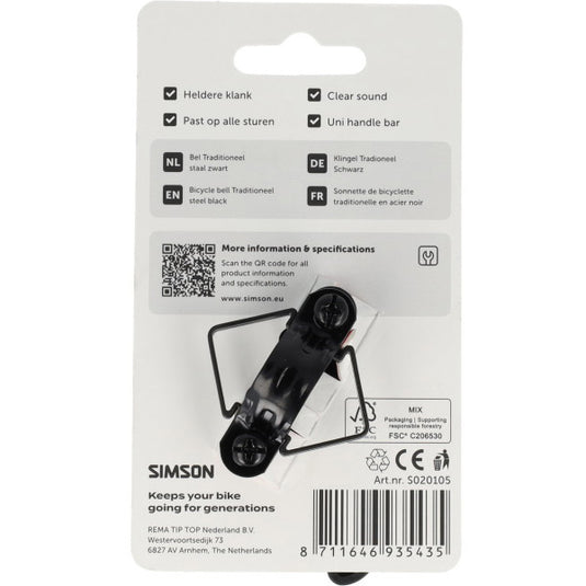 Simson bel traditioneel zwart staal