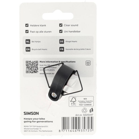 Load image into Gallery viewer, Simson fietsbel hartjes
