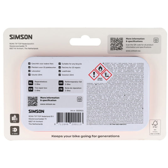 Simson reparatiedoos e-bike op kaart