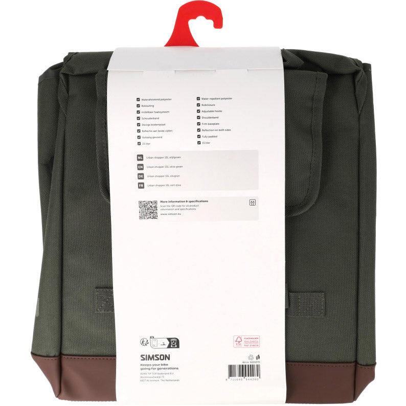 Load image into Gallery viewer, Rema tip top nederland b.v. tas simson urban enkel | olijfgroen | 15l
