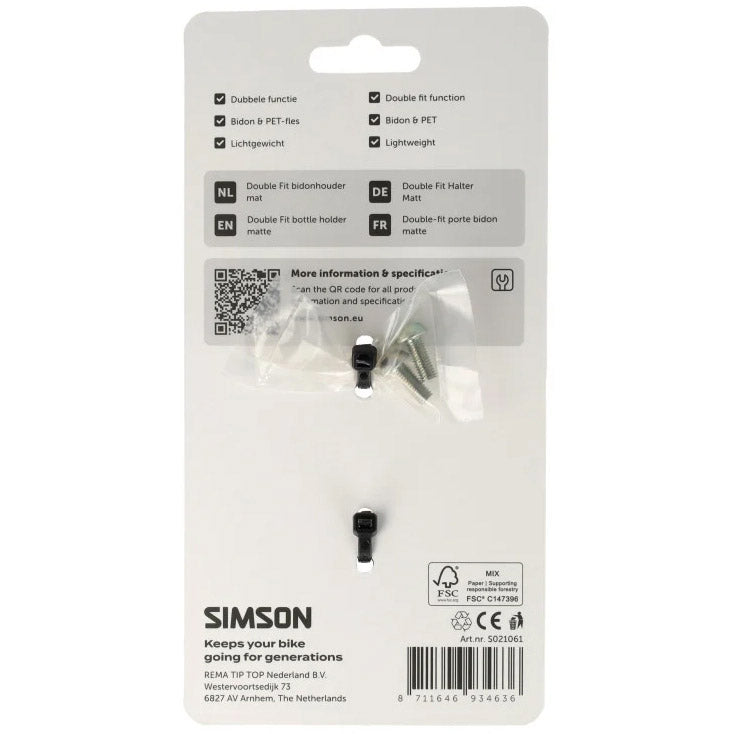 Load image into Gallery viewer, Simson fles- en bidonhouder double fit mat zwart

