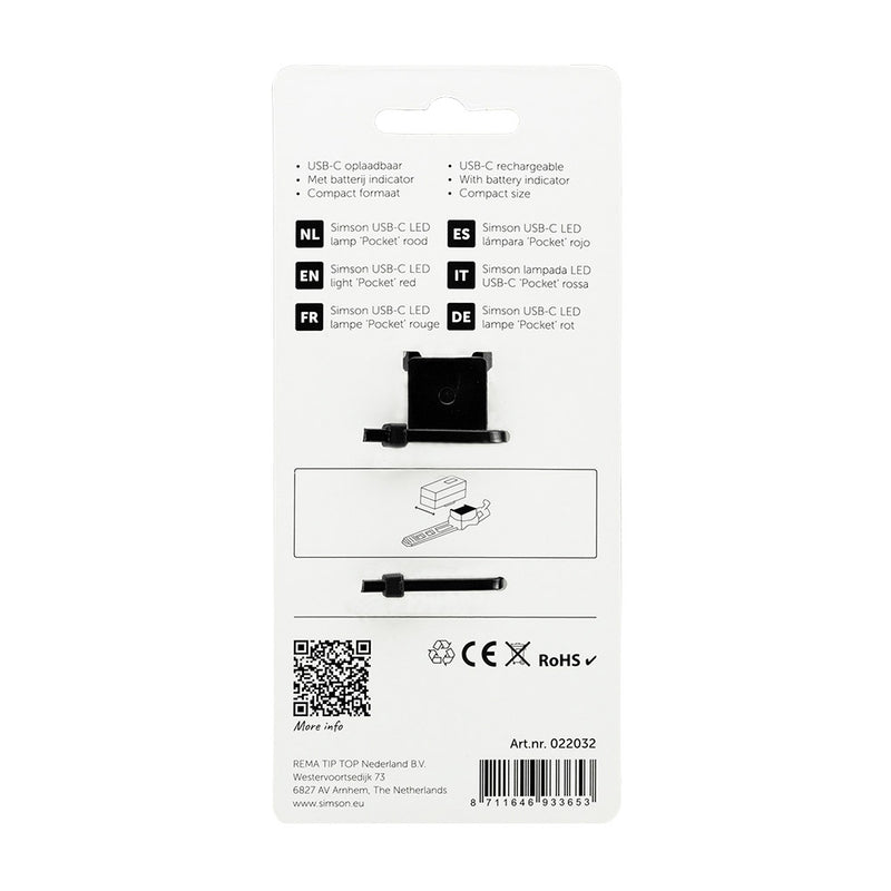 Load image into Gallery viewer, Simson achterlicht pocket usb-c rood
