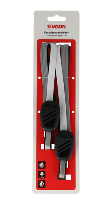 Simson karabijnhaakbinder 60cm zwart wit grijs