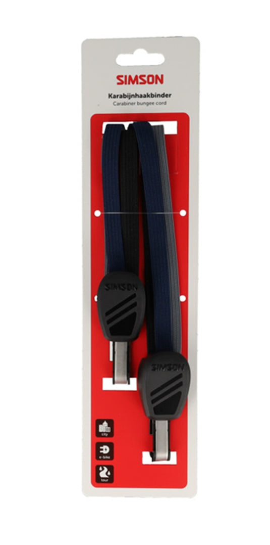 Simson karabijnhaakbinder 71cm zwart blauw antraciet