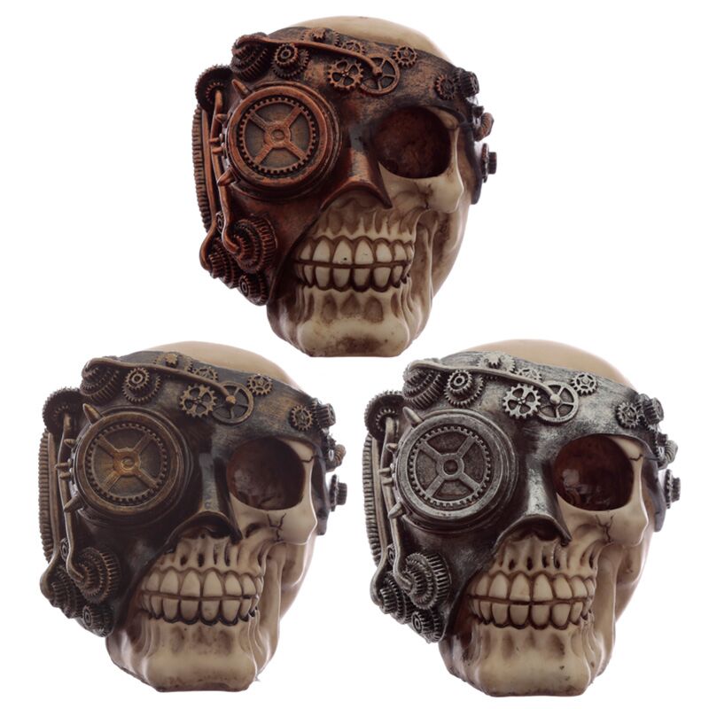 Load image into Gallery viewer, Steampunk schedel hoofd woonaccessoire
