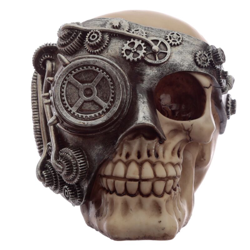 Load image into Gallery viewer, Steampunk schedel hoofd woonaccessoire
