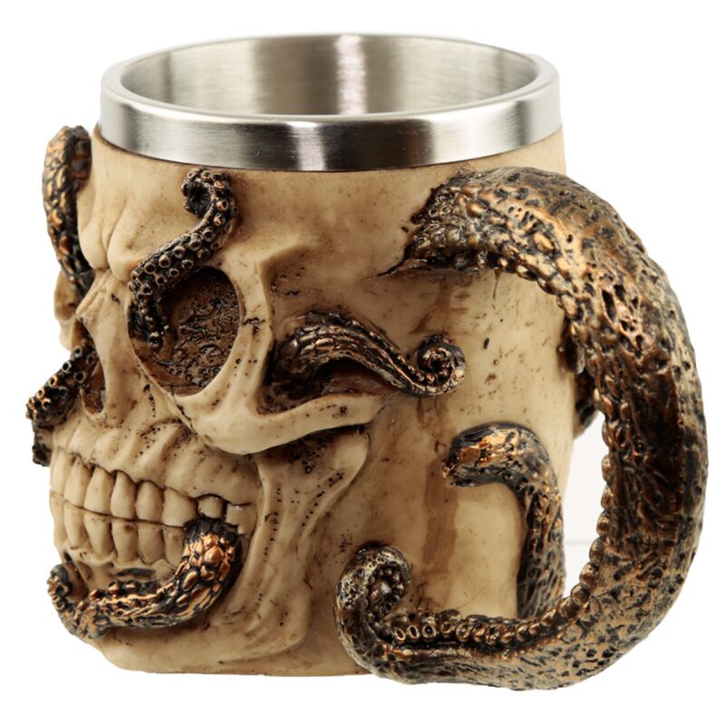 Load image into Gallery viewer, Bronskleurige octopus schedel decoratieve kroes
