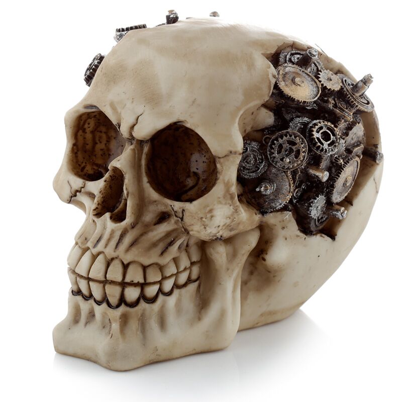 Load image into Gallery viewer, Steam punk stijl schedel met tandwielen woonaccessoire
