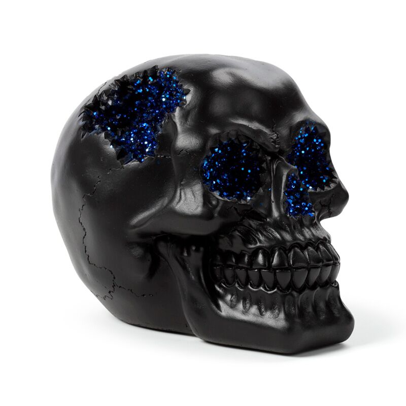 Load image into Gallery viewer, Zwarte kristalgrot schedel woonaccessoire
