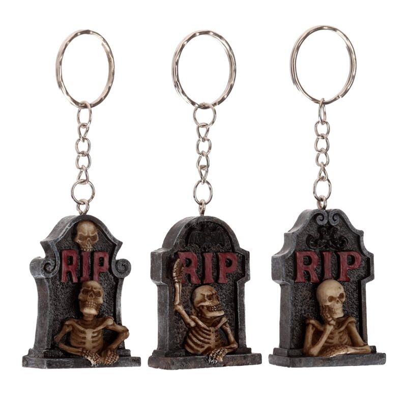 Load image into Gallery viewer, Rip skelet grafsteen sleutelhanger
