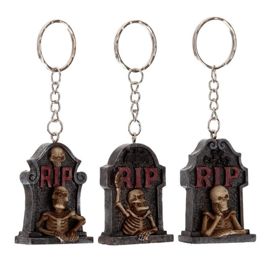 Rip skelet grafsteen sleutelhanger