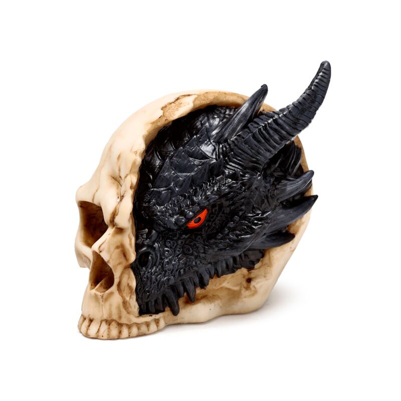 Load image into Gallery viewer, Shadows of darkness zwarte draak in schedel - small
