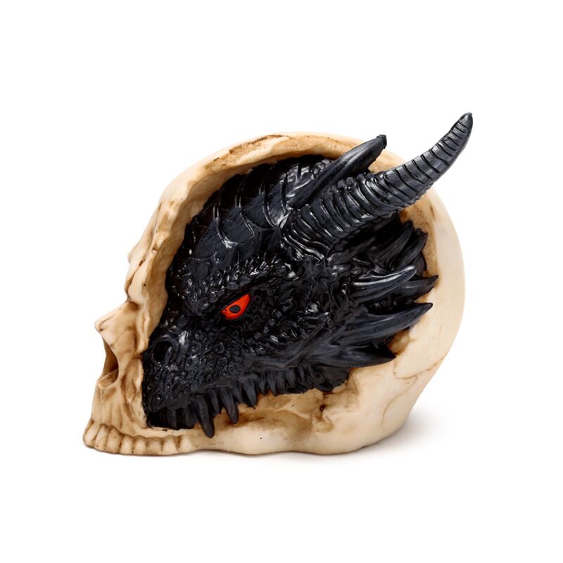 Load image into Gallery viewer, Shadows of darkness zwarte draak in schedel - small
