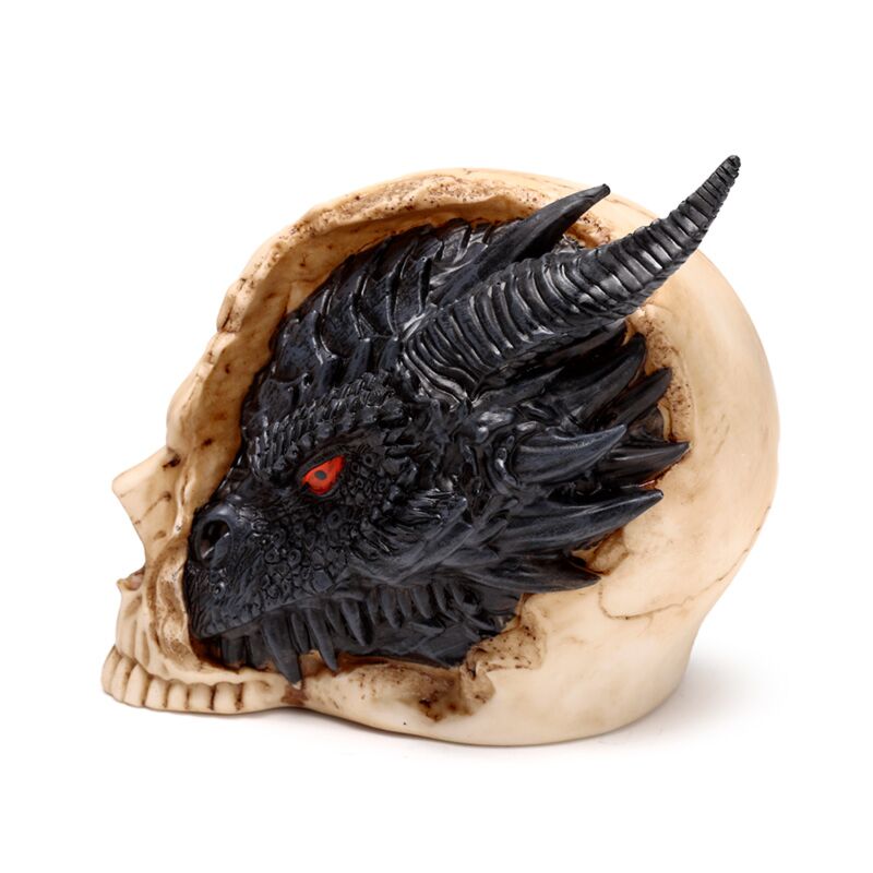Load image into Gallery viewer, Shadows of darknesszwarte draak in schedel - large

