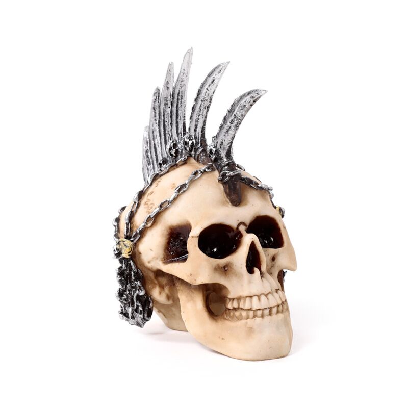 Load image into Gallery viewer, Punk schedel met ketting messen hanekam
