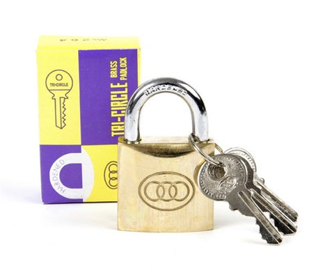 Tri circle padlock 40mm equal keys