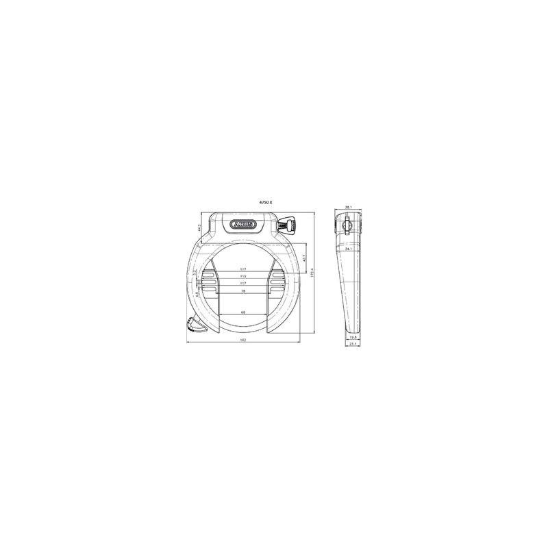 Load image into Gallery viewer, Abus fietsslot ringslot - pro amparo 4750x (werkplaatsverpakking) - security level 9 - art 2 - geschikt voor elektrische fietsen en stadsfietsen
