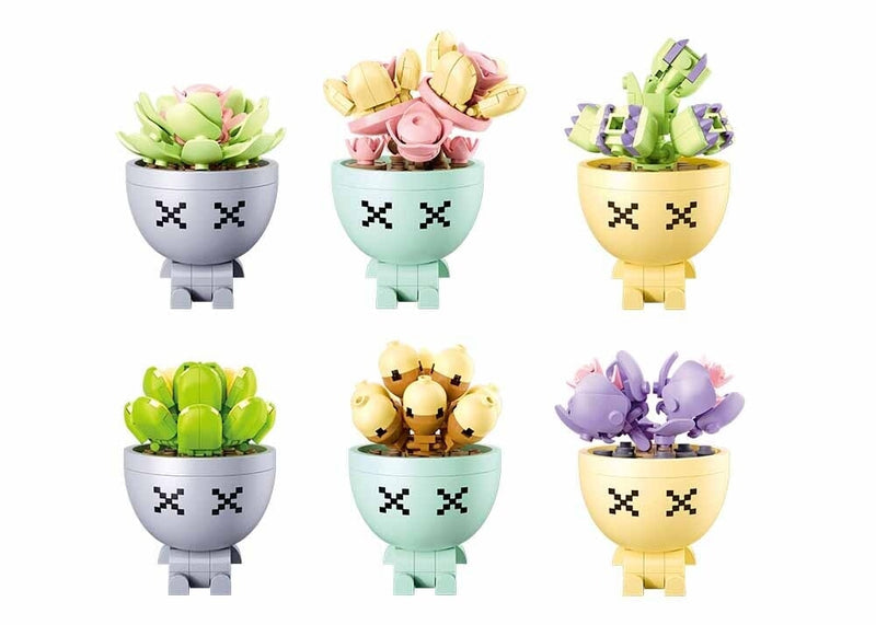 Load image into Gallery viewer, Sluban potted plants succulant (m38-b1076) display
