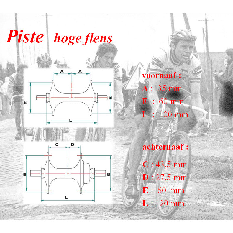 Load image into Gallery viewer, Miche Naafset Pista v + A 32g met hoge-flens zilver
