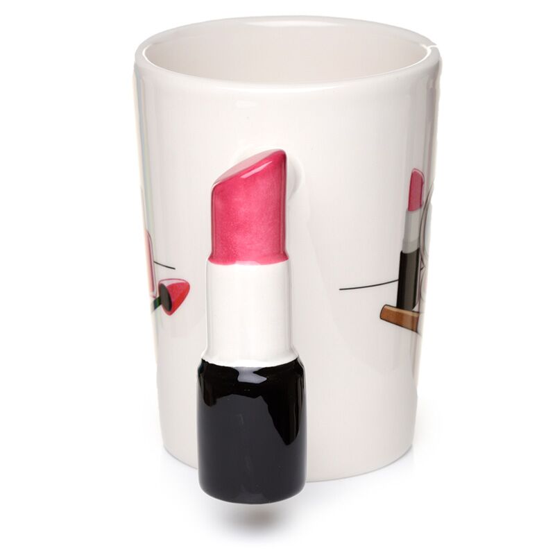 Load image into Gallery viewer, Lippenstift - gevormd handvat keramiek mok
