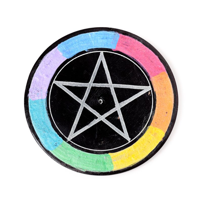 Load image into Gallery viewer, Zeepsteen chakra pentagram ster wierookhouder schaaltje
