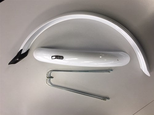 Set mudguards 24 inch 58mm pvc white eurofender