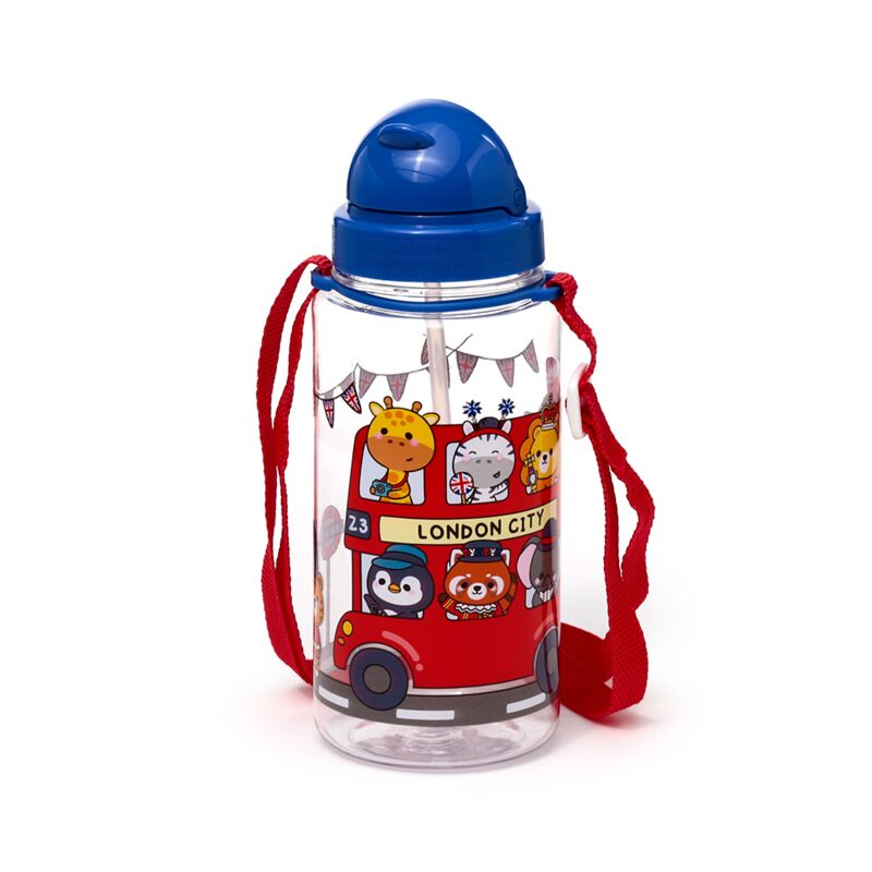 Load image into Gallery viewer, Ecozen kinder waterfles 450ml flip straw adoramals londen
