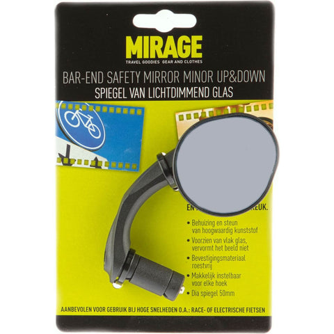 Mirage mirror up&amp;down bar-end left or right black on card