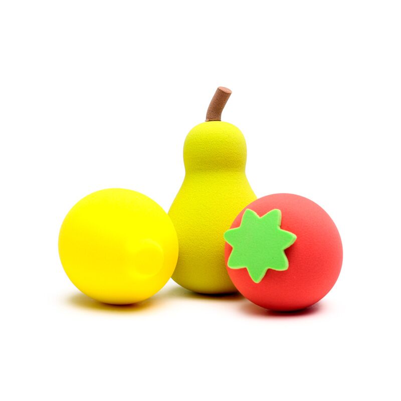 Load image into Gallery viewer, Zomerfruit set van 3 makeup sponsjes

