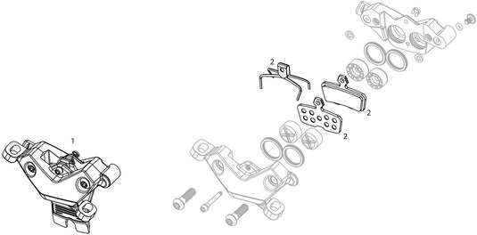 Sram scheibenbremse db8 disc brake db8 fr. 950mm