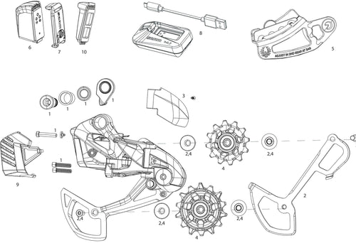 Sram achterderailleur x01 eagle axs rear derail. x01 eagle axs 52t lunar grey