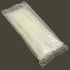 Bag of 100 cable strips/tyreps 20cm white 200x2.6mm