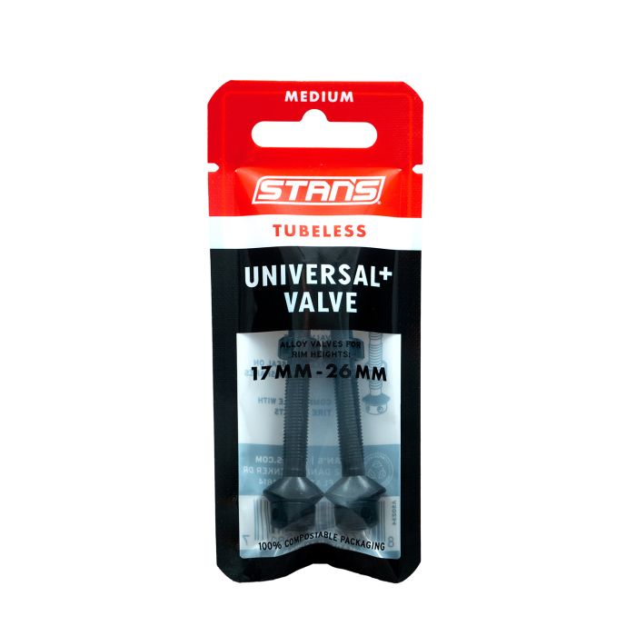 Load image into Gallery viewer, Stans stan's tubeless universal+ valves - medium - black
