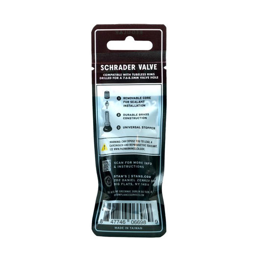 Stans stan's valve stem (pair) - universal, schrader, 10mm base - 32mm