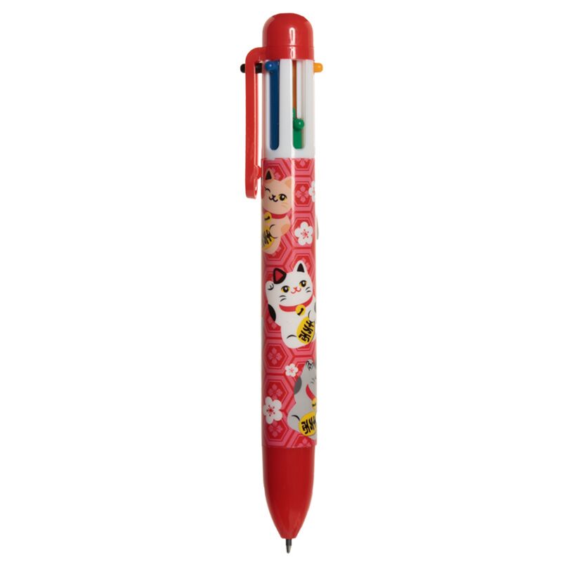 Load image into Gallery viewer, Maneki neko gelukskat meerkleurige pen (6 kleuren)

