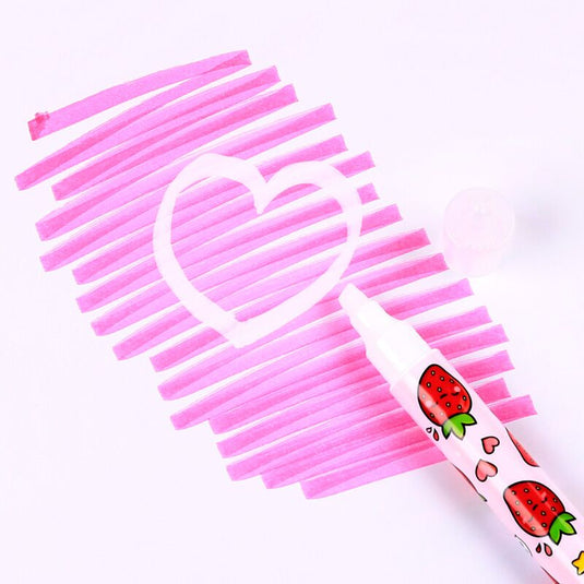 Foodiemals fruit uitwisbare highlighter set van 6 met geur inkt